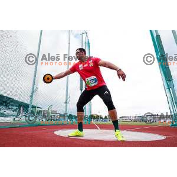 Kristjan Ceh (SLO) competes in Men\'s Discus Throw at Athletics Track & Field meeting, WACT Challenger, Ptuj, Slovenia on May 25, 2025
