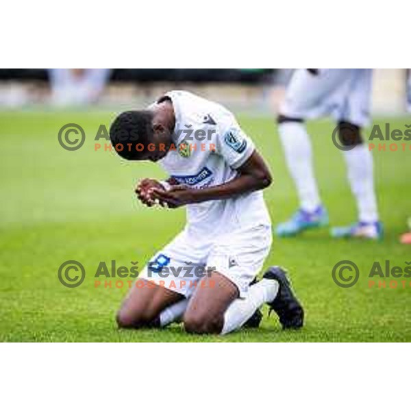Ahmed Franck Sidibe celebrating during Prva liga Telemach football match between Mura and Koper in Fazanerija, Murska Sobota, Slovenia on May 25, 2025. Photo: Jure Banfi
