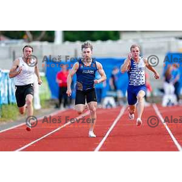 Jernej Gumilar and Anej Curin Prapotnik (SLO) competes at Athletics Track & Field meeting, WACT Challenger, Ptuj, Slovenia on May 25, 2025