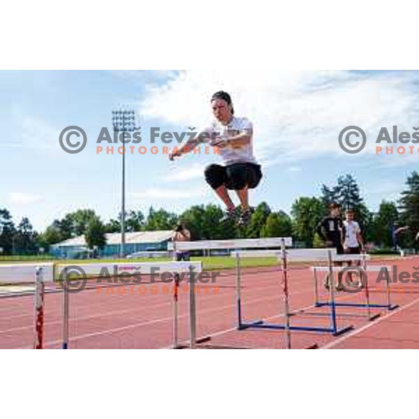 Anze Lanisek of Slovenia Men\'s Ski-jumping team during summer practice in Kranj, Slovenia on May 26, 2025