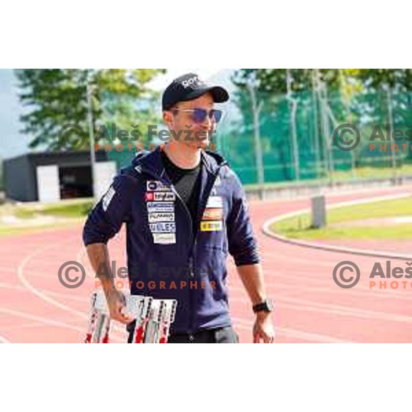 Robert Hrgota, head coach of Slovenia Men\'s Ski-jumping team during summer practice in Kranj, Slovenia on May 26, 2025