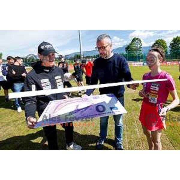 Domen Prevc of Slovenia Men\'s Ski-jumping team during summer practice in Kranj, Slovenia on May 26, 2025