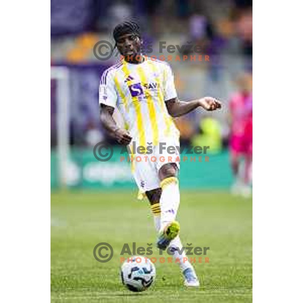 Oluwaseyi Babajide Ojo in action during Prva liga Telemach football match between Maribor and Nafta 1903 in Ljudski vrt, Maribor, Slovenia on May 25, 2025. Photo: Jure Banfi