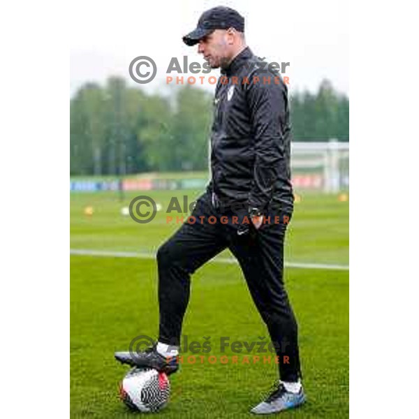 Sasa Kolman, head coach of Slovenia National Women\'s Football team during practice session at NNC Brdo pri Kranju, Slovenia on May 26, 2025