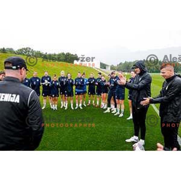Slovenia National Women\'s Football team during practice session at NNC Brdo pri Kranju, Slovenia on May 26, 2025