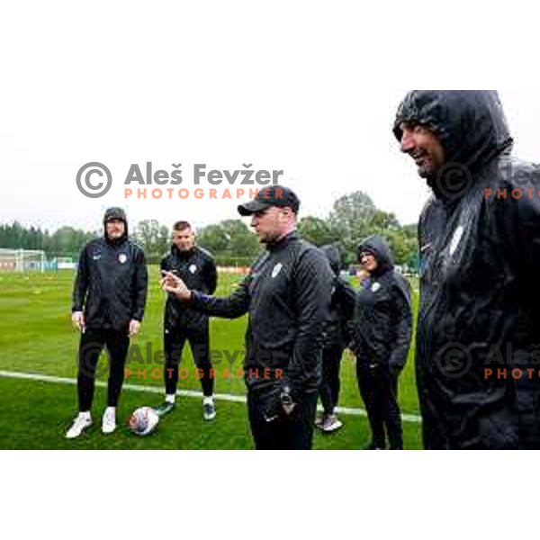 Sasa Kolman, head coach of Slovenia National Women\'s Football team during practice session at NNC Brdo pri Kranju, Slovenia on May 26, 2025
