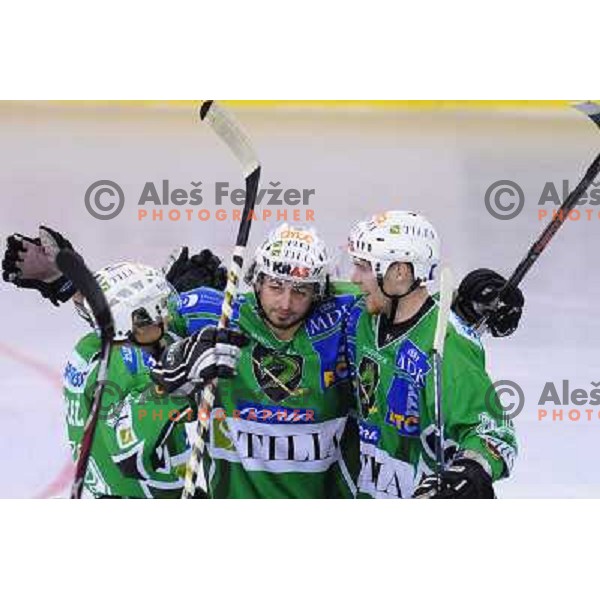 Yarema and Tavzelj at ice hockey match in the EBEL League , Tilia Olimpija - EC Pasut VSV , 14.10.2008 Hala Tivoli, Ljubljana 