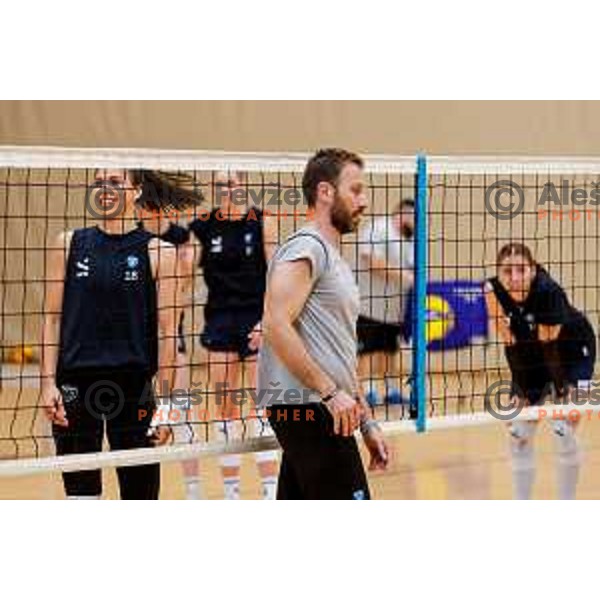 Alessandro Orefice, head coach of Slovenia Women\'s National Volleyball team during practice session in Ljubljana, Slovenia on May 28, 2025