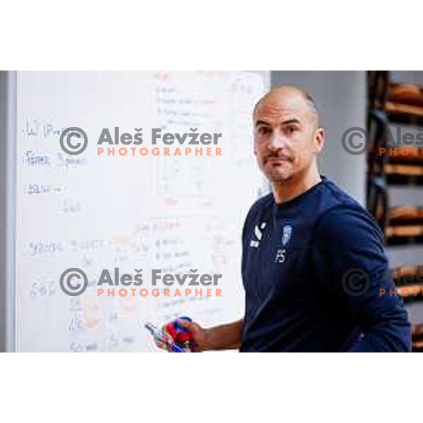 Fabio Soli, head coach of Slovenia Men\'s National Volleyball team during practice session in Ljubljana, Slovenia on May 28, 2025