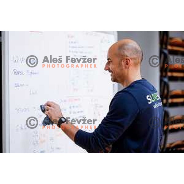 Fabio Soli, head coach of Slovenia Men\'s National Volleyball team during practice session in Ljubljana, Slovenia on May 28, 2025