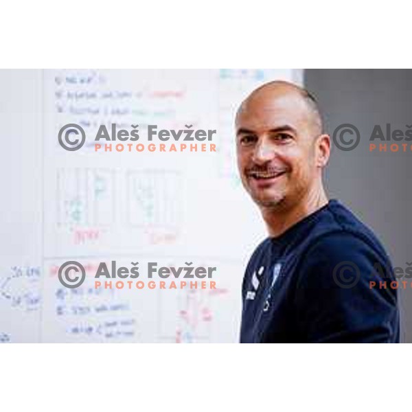 Fabio Soli, head coach of Slovenia Men\'s National Volleyball team during practice session in Ljubljana, Slovenia on May 28, 2025