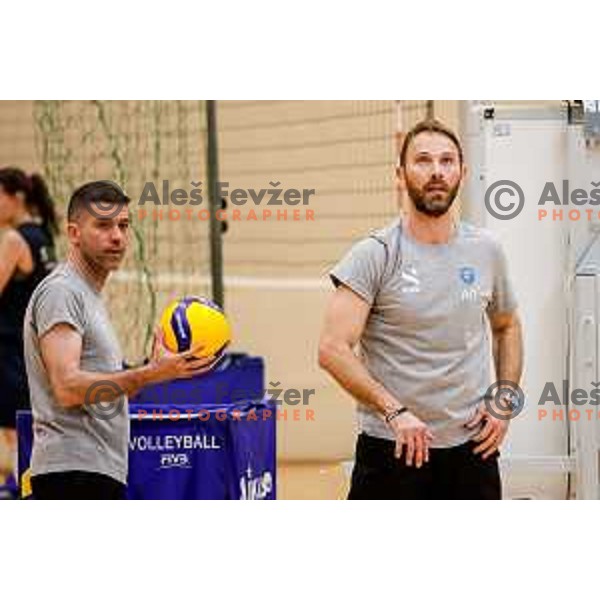 Alessandro Orefice, head coach of Slovenia Women\'s National Volleyball team during practice session in Ljubljana, Slovenia on May 28, 2025
