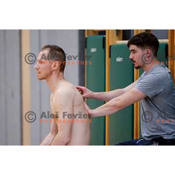 Tine Urnaut of Slovenia National Volleyball team during practice session in Ljubljana, Slovenia on May 28, 2025