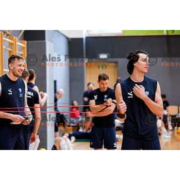 Nik Mujanovic of Slovenia National Volleyball team during practice session in Ljubljana, Slovenia on May 28, 2025