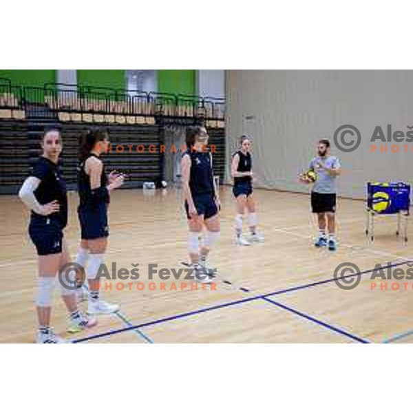 of Slovenia National Volleyball team during practice session in Ljubljana, Slovenia on May 28, 2025