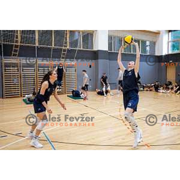 of Slovenia National Volleyball team during practice session in Ljubljana, Slovenia on May 28, 2025
