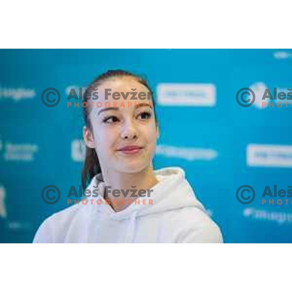Dora Valant during Press Conference of Slovenian Gymnastics federation prior to European Championship in Rhythmic Gymnastics, Ljubljana, Slovenia on May 29, 2025 Photo: Grega Valancic