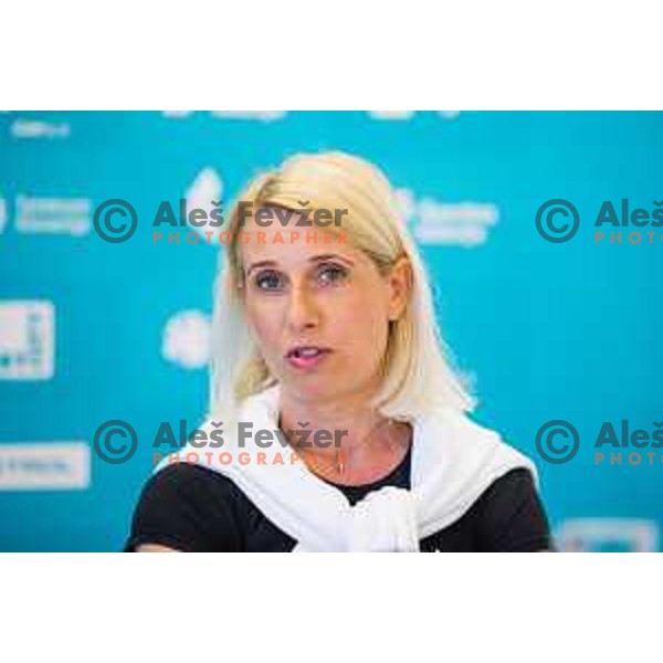 Alena Yakubouskaya during Press Conference of Slovenian Gymnastics federation prior to European Championship in Rhythmic Gymnastics, Ljubljana, Slovenia on May 29, 2025 Photo: Grega Valancic