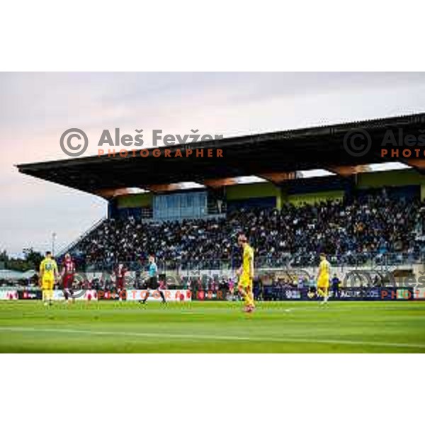 In action during Qualifications for Prva liga Telemach 2025/2026 football match between Domzale and Triglav in Domzale, Slovenia on May 29, 2025