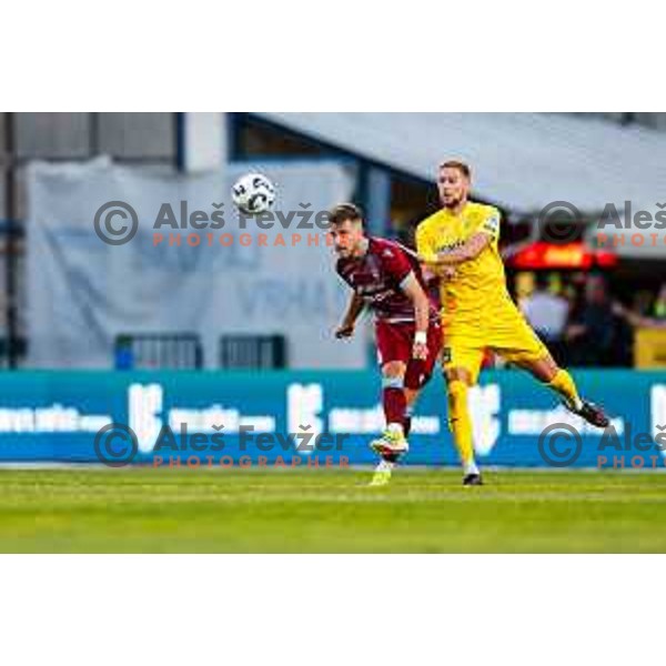 In action during Qualifications for Prva liga Telemach 2025/2026 football match between Domzale and Triglav in Domzale, Slovenia on May 29, 2025