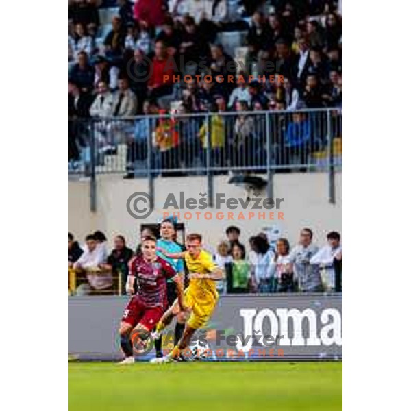 In action during Qualifications for Prva liga Telemach 2025/2026 football match between Domzale and Triglav in Domzale, Slovenia on May 29, 2025