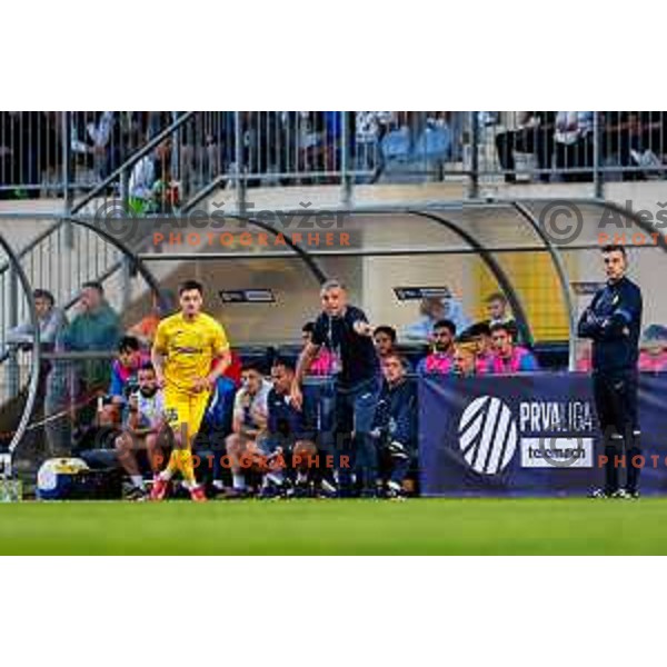 In action during Qualifications for Prva liga Telemach 2025/2026 football match between Domzale and Triglav in Domzale, Slovenia on May 29, 2025