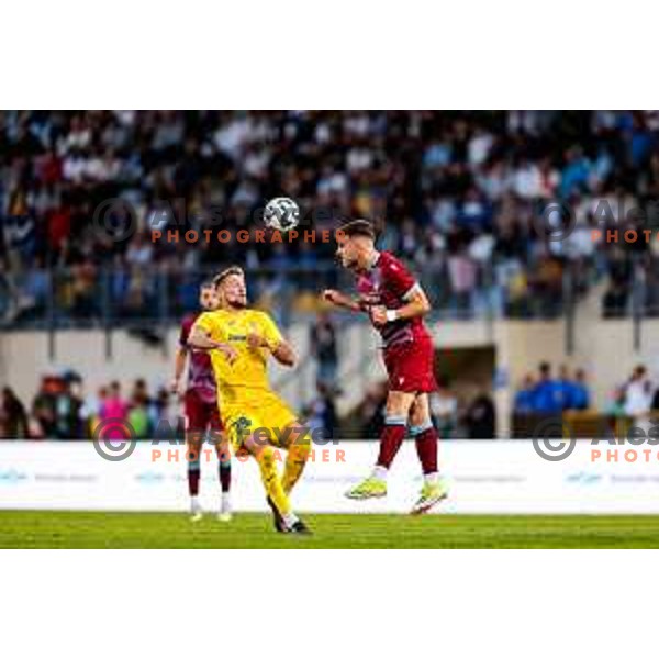 In action during Qualifications for Prva liga Telemach 2025/2026 football match between Domzale and Triglav in Domzale, Slovenia on May 29, 2025