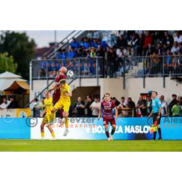 In action during Qualifications for Prva liga Telemach 2025/2026 football match between Domzale and Triglav in Domzale, Slovenia on May 29, 2025