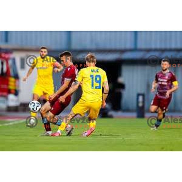 In action during Qualifications for Prva liga Telemach 2025/2026 football match between Domzale and Triglav in Domzale, Slovenia on May 29, 2025