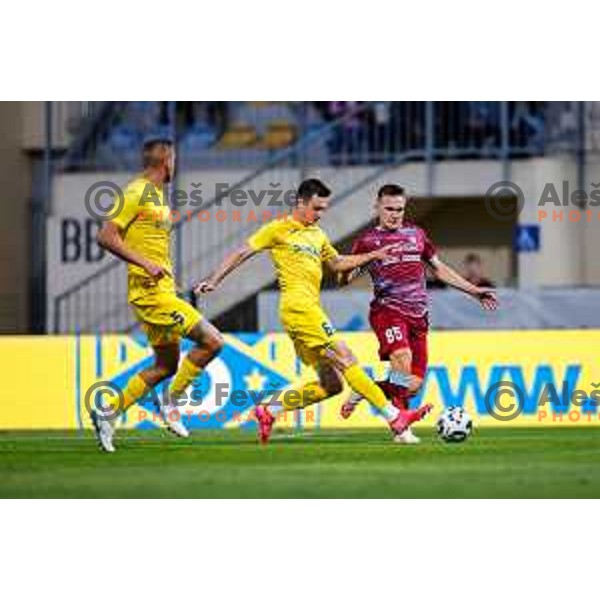 In action during Qualifications for Prva liga Telemach 2025/2026 football match between Domzale and Triglav in Domzale, Slovenia on May 29, 2025