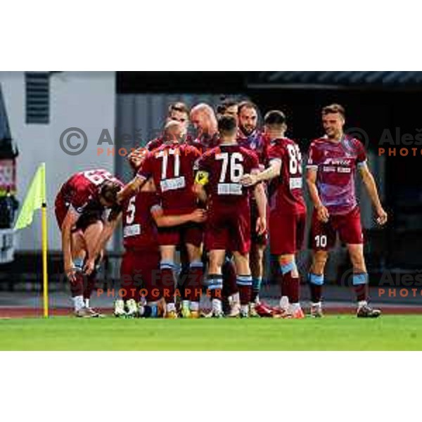 In action during Qualifications for Prva liga Telemach 2025/2026 football match between Domzale and Triglav in Domzale, Slovenia on May 29, 2025