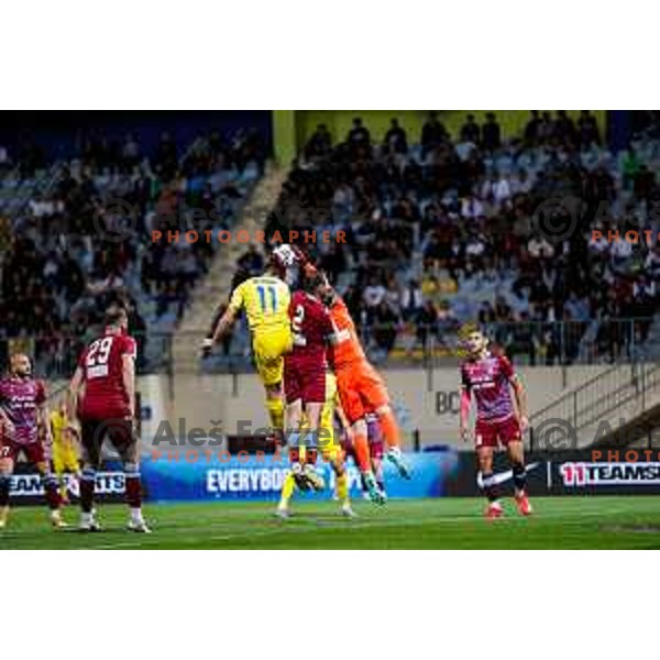 In action during Qualifications for Prva liga Telemach 2025/2026 football match between Domzale and Triglav in Domzale, Slovenia on May 29, 2025