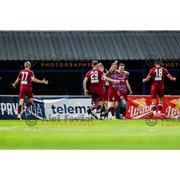 In action during Qualifications for Prva liga Telemach 2025/2026 football match between Domzale and Triglav in Domzale, Slovenia on May 29, 2025