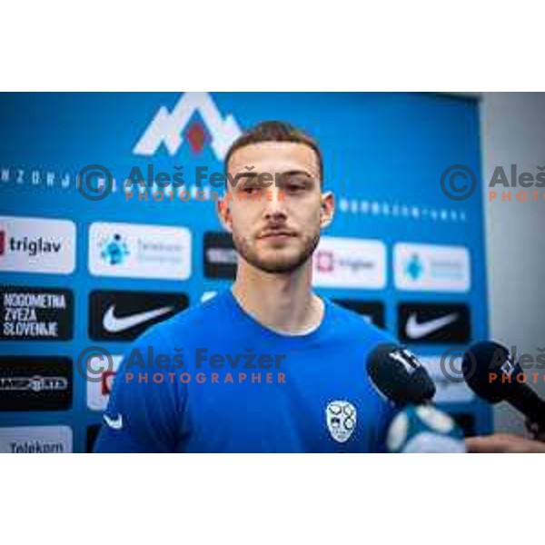 Martin Turk of U21 Slovenian football team at the press conference in Maribor, Slovenia on May 30, 2025. Photo: Jure Banfi
