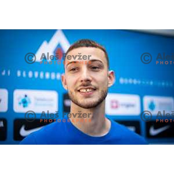 Martin Turk of U21 Slovenian football team at the press conference in Maribor, Slovenia on May 30, 2025. Photo: Jure Banfi