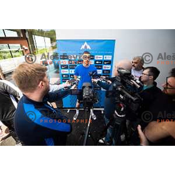 Martin Turk of U21 Slovenian football team at the press conference in Maribor, Slovenia on May 30, 2025. Photo: Jure Banfi
