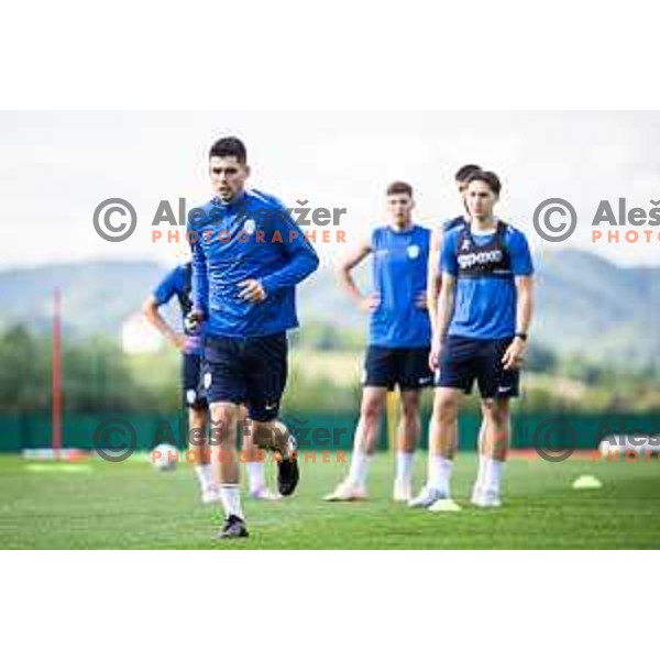 Svit Seslar of U21 Slovenian football team during training in Maribor, Slovenia on May 30, 2025. Photo: Jure Banfi