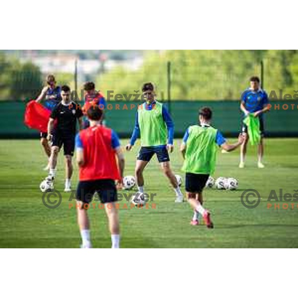 U21 Slovenian football team during training in Maribor, Slovenia on May 30, 2025. Photo: Jure Banfi