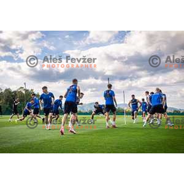 U21 Slovenian football team during training in Maribor, Slovenia on May 30, 2025. Photo: Jure Banfi
