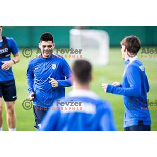Svit Seslar of U21 Slovenian football team during training in Maribor, Slovenia on May 30, 2025. Photo: Jure Banfi