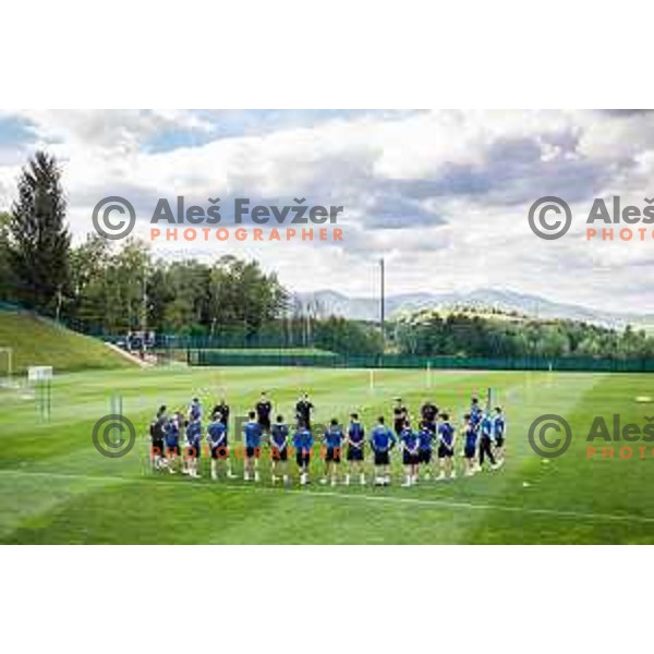 U21 Slovenian football team during training in Maribor, Slovenia on May 30, 2025. Photo: Jure Banfi