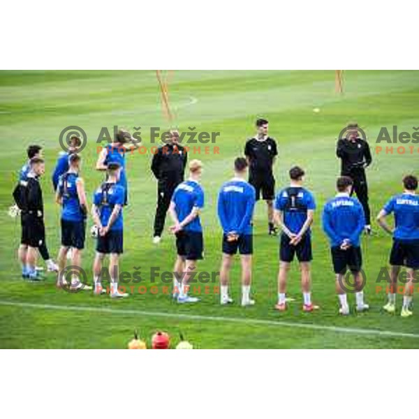 U21 Slovenian football team during training in Maribor, Slovenia on May 30, 2025. Photo: Jure Banfi