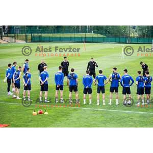 U21 Slovenian football team during training in Maribor, Slovenia on May 30, 2025. Photo: Jure Banfi