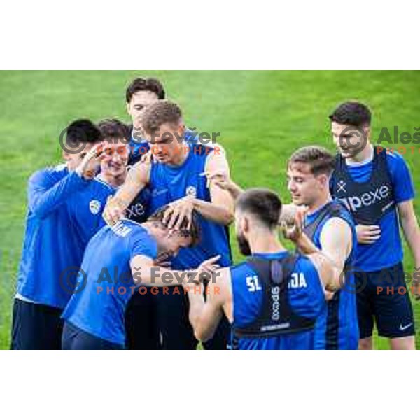 U21 Slovenian football team during training in Maribor, Slovenia on May 30, 2025. Photo: Jure Banfi
