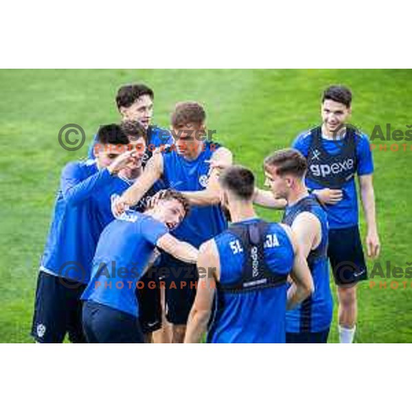 U21 Slovenian football team during training in Maribor, Slovenia on May 30, 2025. Photo: Jure Banfi