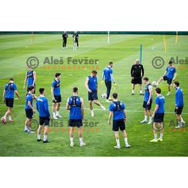 U21 Slovenian football team during training in Maribor, Slovenia on May 30, 2025. Photo: Jure Banfi