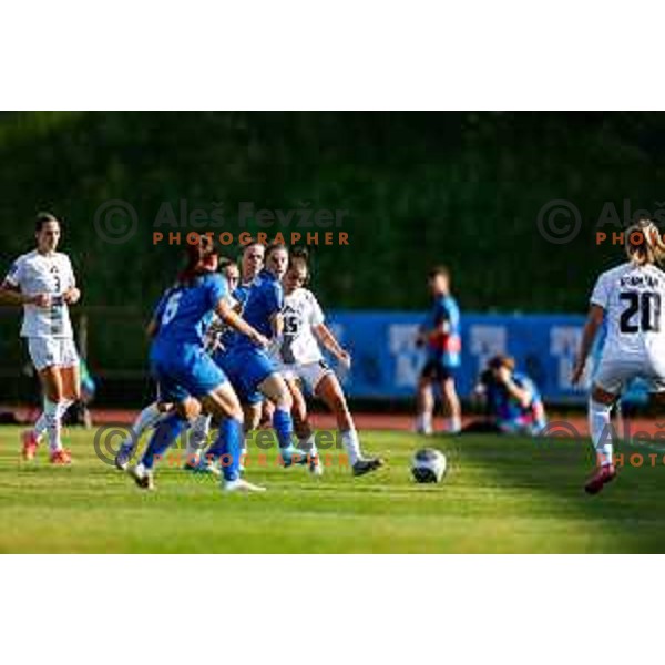 in action during UEFA Nations League Women’s football match between Slovenia and Greece in Ljubljana, Slovenia on May 30, 2025