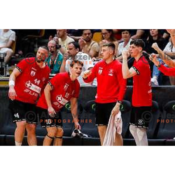 in action during first match of the Final of 1.NLB League 2024/2025 between RD LL Grosist Slovan and RK Gorenje Velenje in Kodeljevo Hall in Ljubljana, Slovenia on May 31, 2025