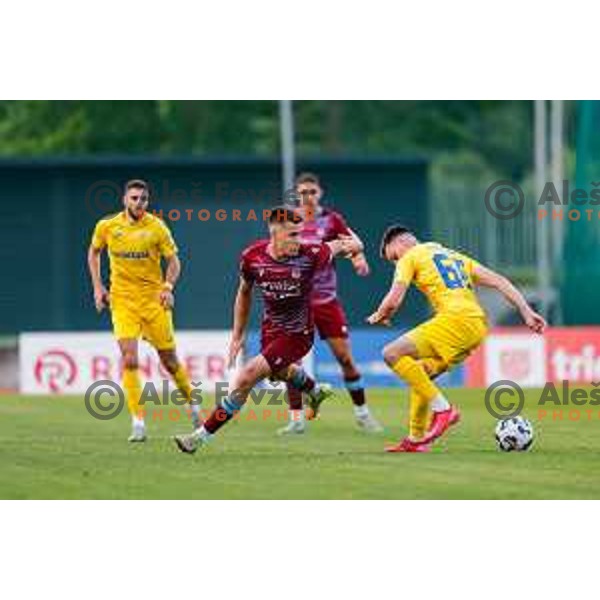 in action during second match of Qualifications for Prva liga Telemach 2025/2026 between Triglav and Domzale in Kranj, Slovenia on June 1, 2025