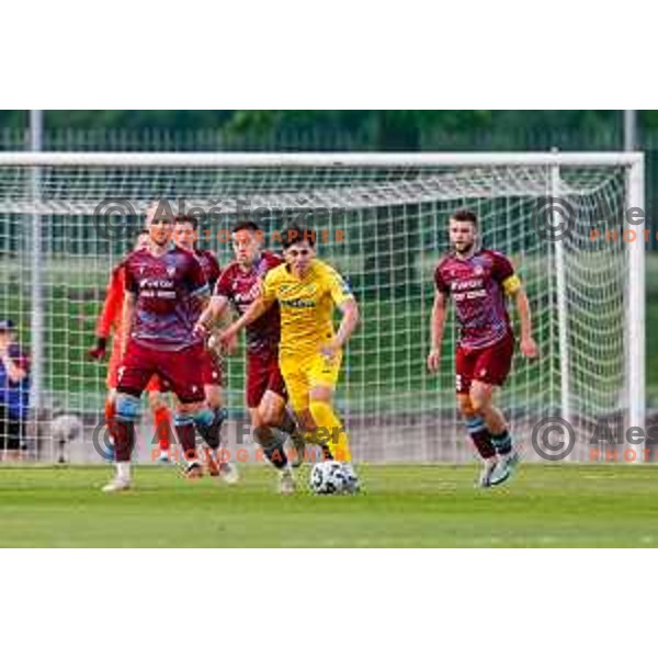 in action during second match of Qualifications for Prva liga Telemach 2025/2026 between Triglav and Domzale in Kranj, Slovenia on June 1, 2025